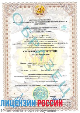Образец сертификата соответствия Волжский Сертификат OHSAS 18001